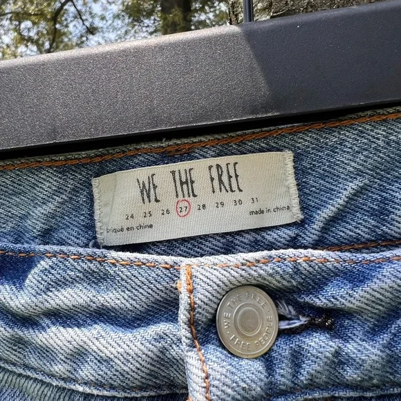 We The Free Relaxed & Destroyed Denim Mini Skirt, Size 27 - Picture 3 of 5